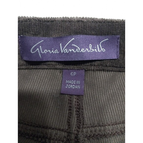 Corduroy Look Gloria Vanderbilt Size 6P Vickie Medium Rise Skinny Dark Brown - Picture 7 of 9